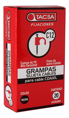 Grampa N12 t.taller 2×2.5mm negra x20  [UM 1u | 20u | 200u]