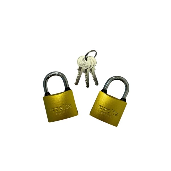 Candado doble 38mm bronce misma llave Zelta  [UM 1u | 12u | 20u]