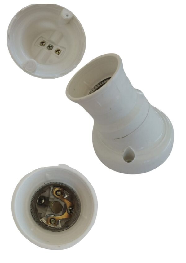 Portalamparas receptaculo curvo 3 piezas blanco  [UM 1u | 100u]
