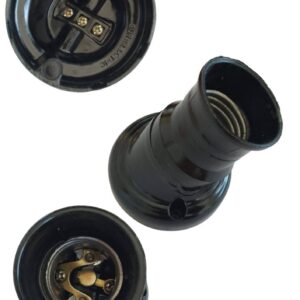 Portalamparas receptaculo curvo 3 piezas negro  [UM 1u | 100u]