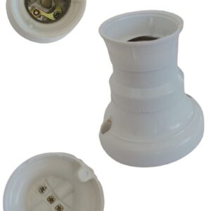 Portalamparas receptaculo recto 3 piezas blanco  [UM 1u | 100u]