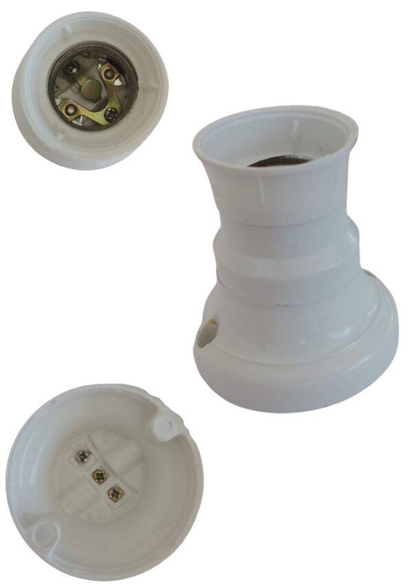 Portalamparas receptaculo recto 3 piezas blanco  [UM 1u | 100u]