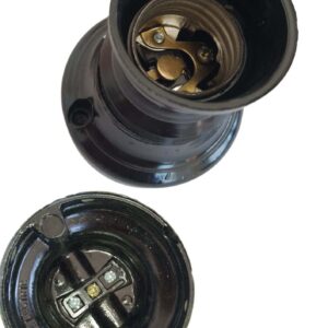 Portalamparas receptaculo recto 3 piezas negro  [UM 1u | 100u]
