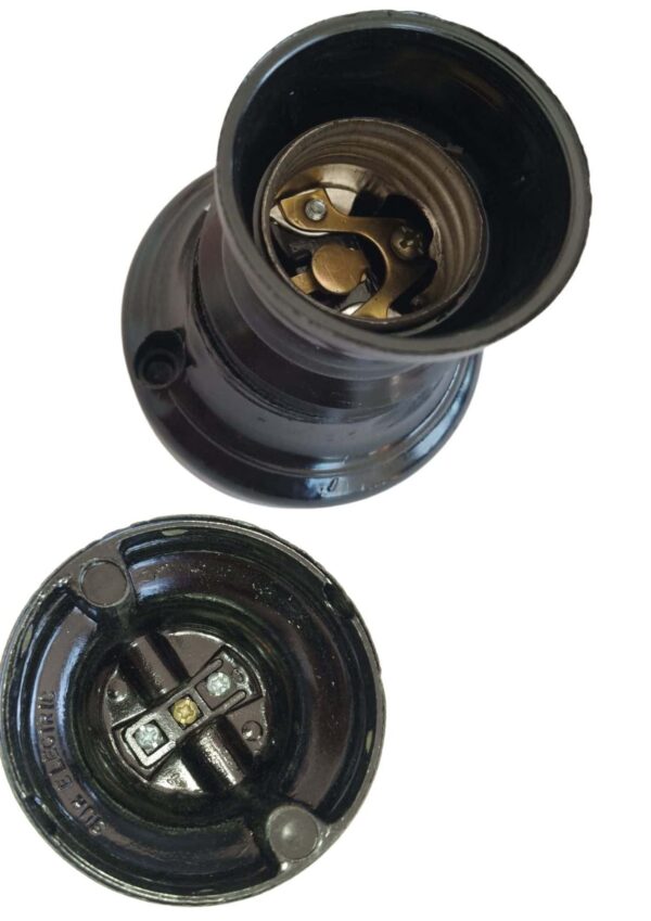Portalamparas receptaculo recto 3 piezas negro  [UM 1u | 100u]