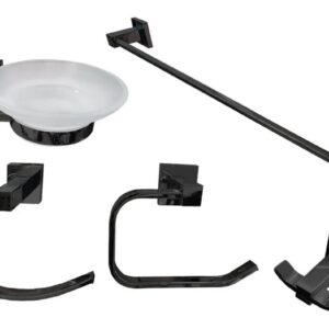 Set baño 5 piezas Panama zinc y acero inoxidable  [UM 1u | 10u]