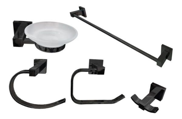 Set baño 5 piezas Panama zinc y acero inoxidable  [UM 1u | 10u]