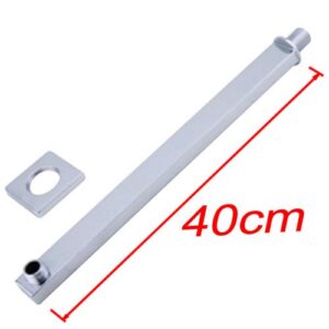 Brazo p/lluvia rectangular 40cm recto c/roseta cuadrada acero inoxidable  [UM 1u | 40u]