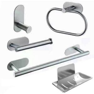 Set baño 5 piezas London color acero  [UM 1u | 10u]