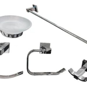 Set baño 5 piezas Panama acero inoxidable  [UM 1u | 10u]