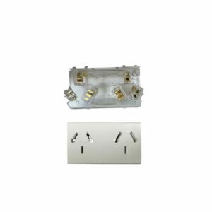 Tomacoriente doble 3 módulos 10 A (BI) blanco