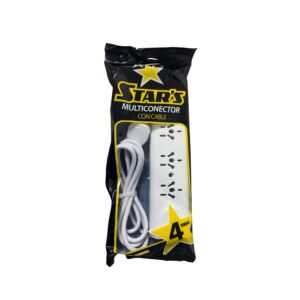 Zapatilla star 4 tomas c/cable de 3mts  [UM 1u | 50u]