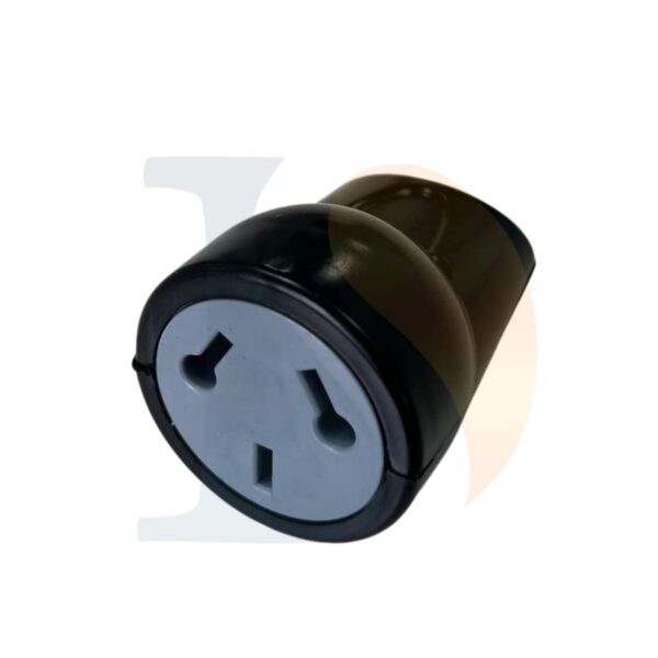 Ficha hembra eco c/neutro axial negra bi-norma  [UM 1u | 300u]