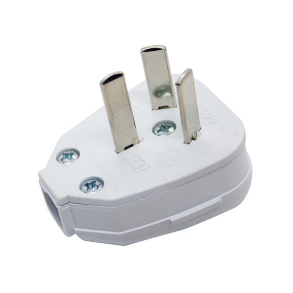 Ficha macho c/neutro s/90º blanco  [UM 1u | 100u]