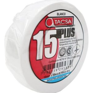 Cinta aisladora Tacsa plus blanca 20mts [UM 10u | 100u]