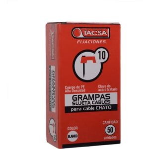 Grampa N10 paralelo 2x2.5mm blanca x50 [UM 10u | 20u | 200u]