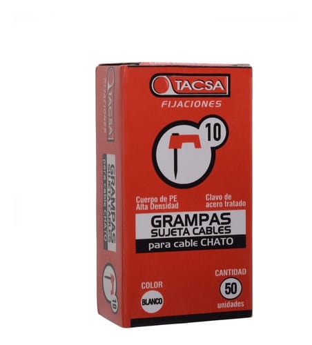 Grampa N10 paralelo 2×2.5mm blanca x50 [UM 10u | 20u | 200u]