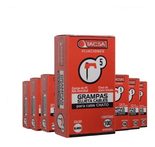 Grampa N5 paralelo 2x1mm blanca x100 [UM 10u | 20u | 200u]