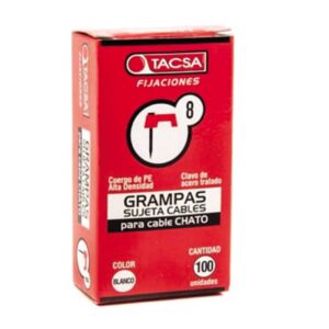 Grampa N8 paralelo 2x1.5mm blanca x100 [UM 10u | 20u | 200u]