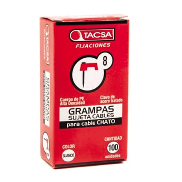 Grampa N8 paralelo 2×1.5mm blanca x100 [UM 10u | 20u | 200u]