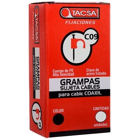 Grampa N9 coaxil rg6 negra x50 [UM 10u | 20u | 200u]