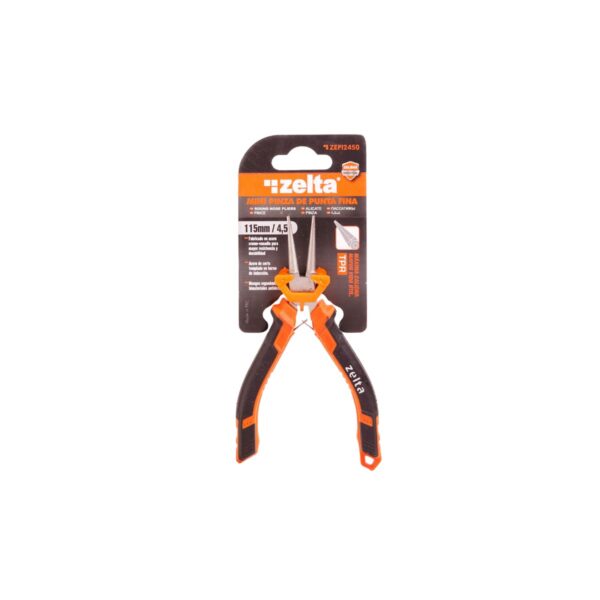 Mini pinza de punta fina 115mm/4.5″ Zelta  [UM 1u | 12u | 72u]
