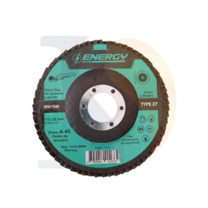 Disco flap p/acero y madera 115x22.2mm G40 Energy [UM 10u | 20u | 200u]
