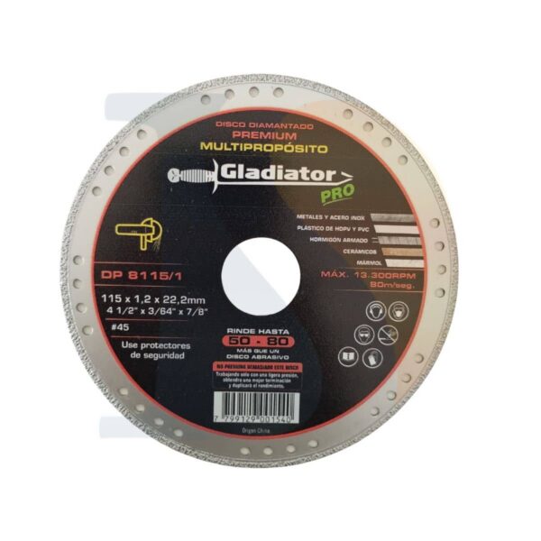 Disco premium 115×1.2×22.2mm Gladiator  [UM 1u | 10u | 100u]