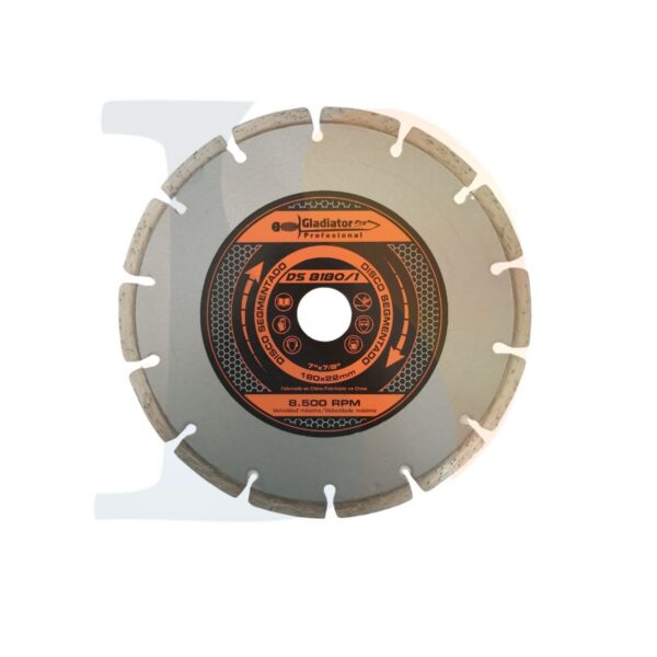 Disco diamantado segmentado 180x22mm Gladiator  [UM 1u | 50u]