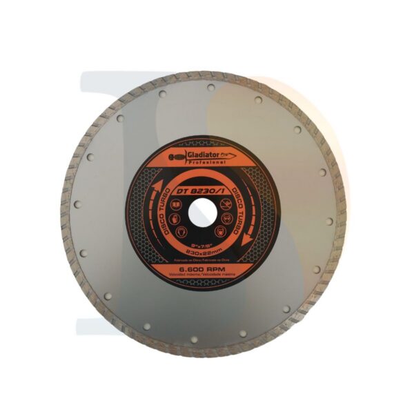 Disco diamantado turbo 230x22mm Gladiator  [UM 1u | 25u]