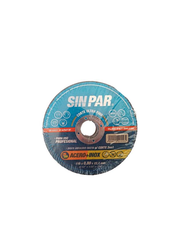 Disco abrasivo p/corte portatil 115×0.8×22.2mm  [UM 10u | 100u]