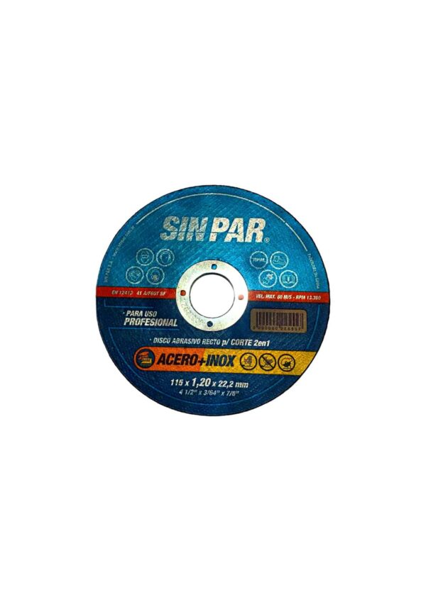 Disco abrasivo p/corte portatil 115×1.2×22.2mm  [UM 10u | 100u]