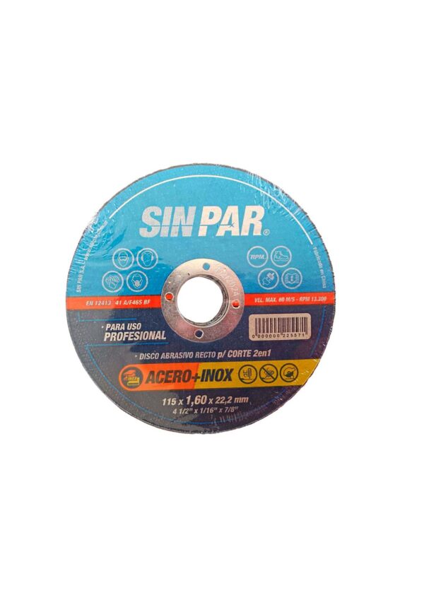 Disco abrasivo p/corte portatil 115×1.6×22.2mm  [UM 10u | 100u]