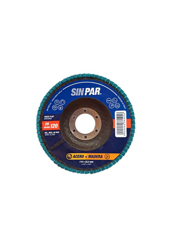 Disco flap zirconio 115×22.2mm G120 [UM 10u | 20u]