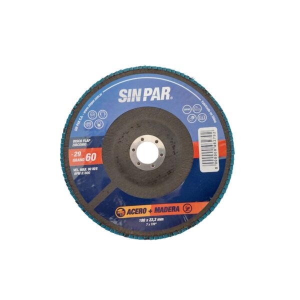 Disco flap zirconio 180×22.2mm G60  [UM 1u | 20u]