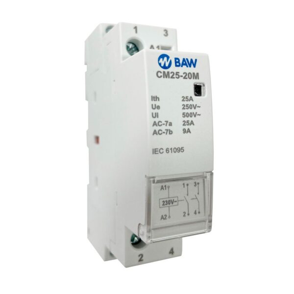 CONTACTOR MODULAR 2P 1.1kW/AC-7b In=25A. 1 modulo#  [UM 1u | 12u]