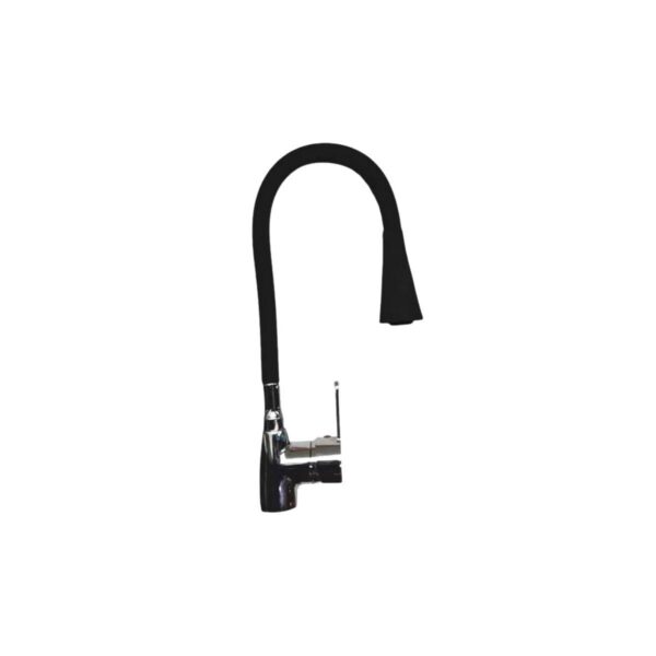 Monocomando Seul pico giratorio flex cromada negra  [UM 1u | 20u]