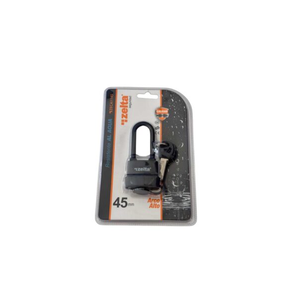 candado 45mm seguridad p/intemperie aro largo zelt  [UM 1u | 6u | 72u]