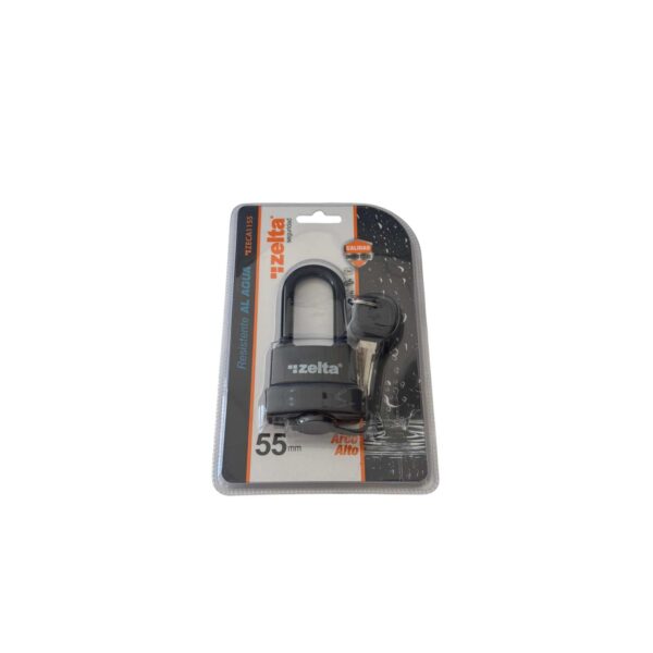 candado 55mm seguridad p/intemperie aro largo zelt  [UM 1u | 6u | 72u]