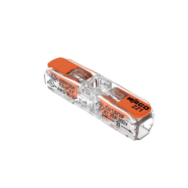 Conector de empalme en linea p/2 conductores hasta 4mm [UM 20u]