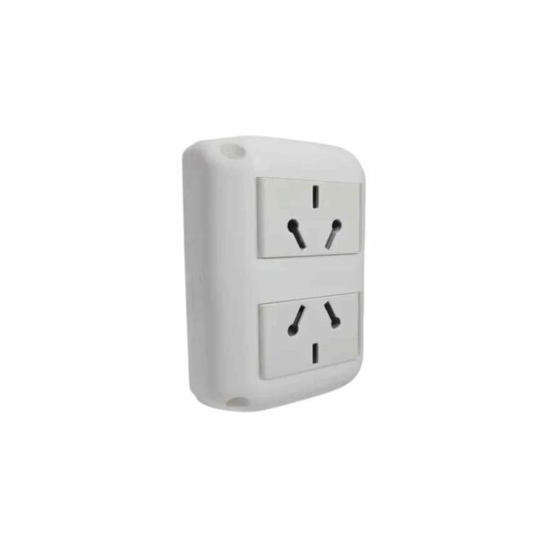 Caja armada Stik 2 tomacorriente doble 10 A (BI)   blanco