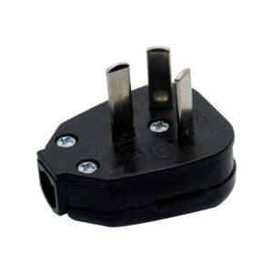 Ficha macho c/neutro s/90º negra [UM 10u | 100u | 400u]