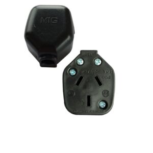 Ficha hembra c/neutro s/90º negra [UM 10u | 100u | 400u]