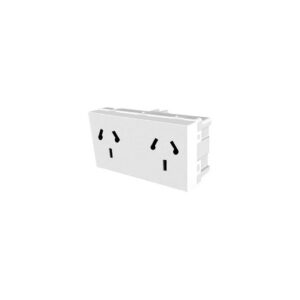 Modulo doble toma binorma apaisado blanco Platinum [UM 10u | 30u | 180u]