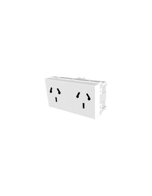 Modulo doble toma binorma apaisado blanco Platinum [UM 10u | 30u | 180u]