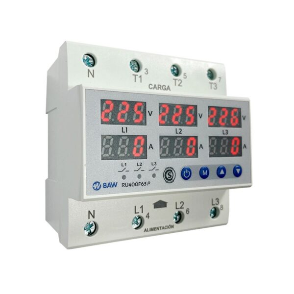 PROTECCIÃ“N Y MONITOR VOLTAMP 63A TRI-MON  [UM 1u]