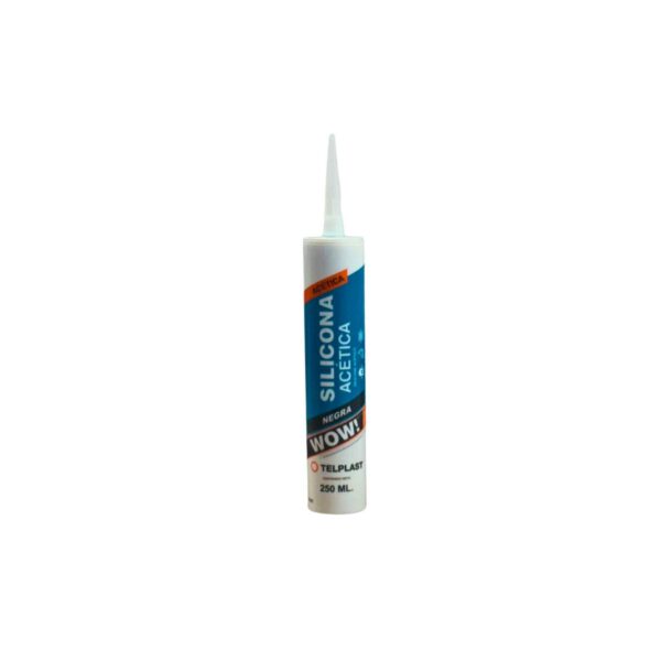 Silicona acetica 250ml Telplast Negro [UM 1u | 12u]
