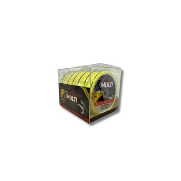 Multifilamento Grilon 8X p/pesca amarillo 0.35mm caja [UM 6u | 36u]
