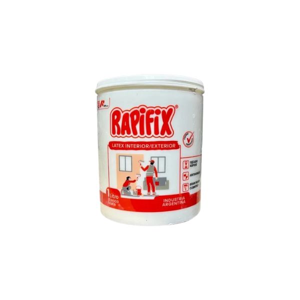 Pintura latex int economico blanco mate 1lts Rapifix [UM 6u]