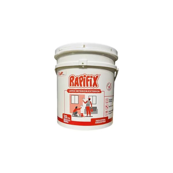 Pintura latex int economico blanco mate 10lts Rapifix [UM1u]
